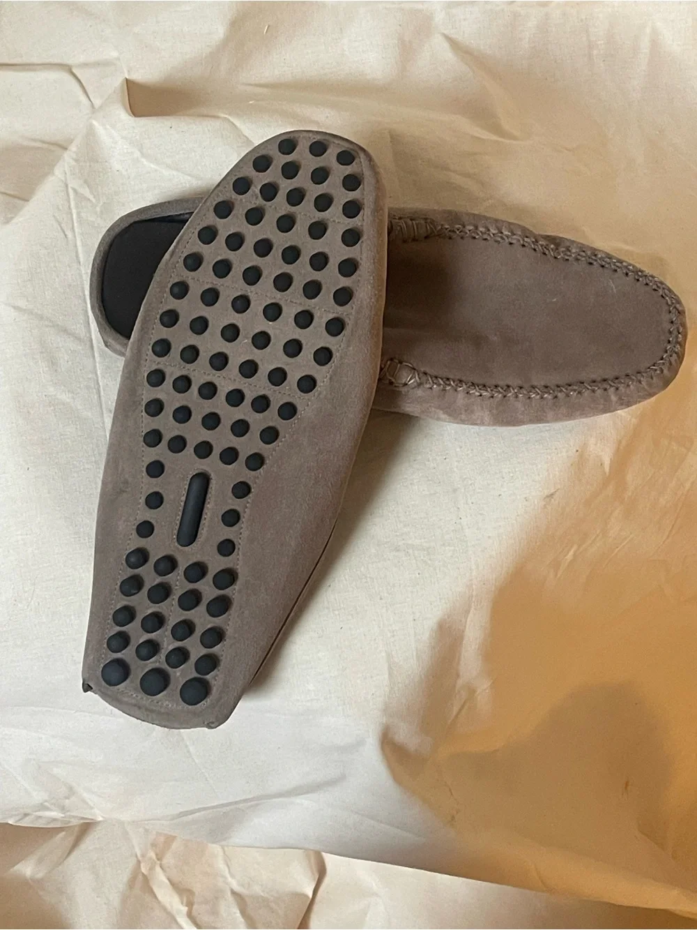 To Boot New York Taupe Suede Slip-On Loafers